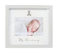 Juliana Bambino Unisex Grey Wood My Christening Photo Frame, 6'' x 4'' Keepsake Gift Landscape Picture