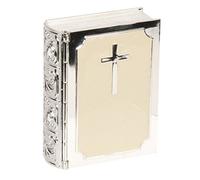 Juliana Bible Silverplated & Cream Epoxy Trinket Keepsake Box CG225 Christening Confirmation 1st Communion