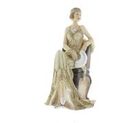 Juliana Figurine Gaynor Broadway Belle – Gold Glitter – Seated Side-On on Chair