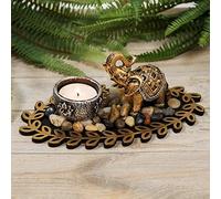 Juliana BRONZE EFFECT ELEPHANT FIGURINE TEALIGHT HOLDER 9CM