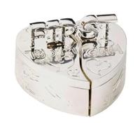 Juliana First Tooth and Curl Heart-Shaped Keepsake Box Set Silver Plated CG140