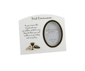Juliana Frame White MDF Gold Icon 1st Communion 3x4