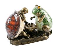 Juliana Frog & Tortoise Lamp Orange/grn Crackle Glass Effect