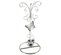 Sophia Glass Jewellery Holder Purple Butterfly/Flwrs/Crystl