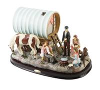 Juliana Hand Painted Figurine Gypsy Camp Scene with Caravan