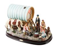 Juliana Hand Painted Figurine Gypsy Camp Scene With Caravan