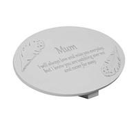 Juliana In Loving Memory 'Mum' Memorial Graveside Plaque with Moulded Angel Feathers, Grave Gift Ornament