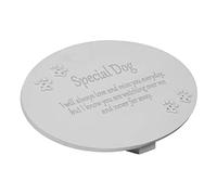 Juliana In Loving Memory 'Special Dog' Oval Memorial Grave Plaque with Clear Crystal Paw Prints
