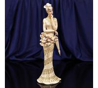 Juliana Lady Figurine Ornament In Gold Trimmed Dress Bolero Collection - 34cm Tall