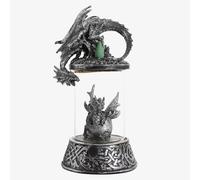 Juliana - Mystic Legends Collection - Mighty Silver Dragon Incense Cone Burner With Green Light - Fantasy, Gothic & Mystical Themed Gifting And Homeware For Roleplaying, Gaming & Home Decor.