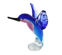 Juliana Objets d'art Glass Figurine - Blue Pink Hummingbird Paperweight Ornament