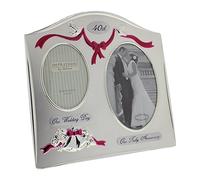 Juliana Photo Frame 2 Tone Silver Plated Double Wedding Anniversary - 40th Ruby FS55040