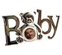 Juliana Silver Plated Baby Frame with Teddy Bear In a Gift Box
