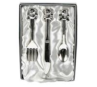 Juliana Silverplated Knife, Fork & Spoon Set with Teddy Tops *(96/24) Silver