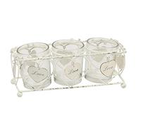 Juliana Wings Of Love 3 Piece Butterfly Tealight Holder - ivory shbby chic effect