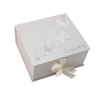 Juliana Wings of Love Wedding Keepsake Box with Silver Butterflies