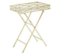 julie rectangular glass tray side table with gold metal frame