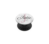 Julie Rose Pink Monogram Letter J Girls Personalized PopSockets Adhesive PopGrip