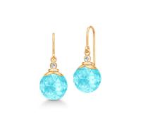 Julie Sandlau Berry Earrings 22 ct. Goldplated Silver HKS788GDIBCRCZ - Woman - 925 Sterling Silver Blue/Gold 25 mm