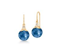 Julie Sandlau Berry Earrings Goldplated Silver HKS788GDSACRCZ - Woman - Quartz - 925 Sterling Silver Blue/Gold 25 mm
