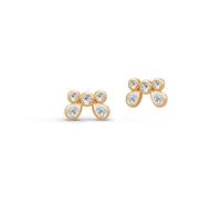 Julie Sandlau Meadow Earrings 22 ct. Goldplated Silver ST400GDCZ - Woman - 925 Sterling Silver Gold/White 9 mm
