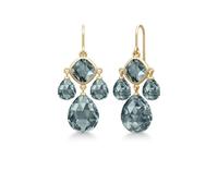 Julie Sandlau Olivia Chandelier Earrings 22 ct. Goldplated Silver HKS777GDMDCR - Woman - 925 Sterling Silver Gold/Green