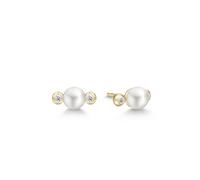 Julie Sandlau Perla Earrings 22 ct. Goldplated Silver ST80GDWHPLCZ - Woman - 925 Sterling Silver Gold