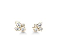 Julie Sandlau Poesy Earstud White Topaz Earrings 14 ct. YG14-ST370-Left - Woman - Gold Gold Left