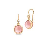 Julie Sandlau Prime Dusty Rose Earrings 22 ct. Goldplated Silver HKS181GDDSROCRCZ - Woman - 925 Sterling Silver Pink