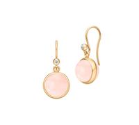 Julie Sandlau Prime Milky Rose Earrings 22 ct. Goldplated Silver HKS181GDMLROCRCZ - Woman - 925 Sterling Silver Gold/Pink