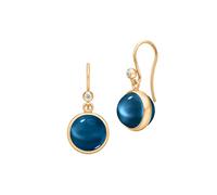 Julie Sandlau Prime Sapphire Blue Earrings 22 ct. Goldplated Silver HKS181GDSACRCZ - Woman - 925 Sterling Silver Blue/Gold