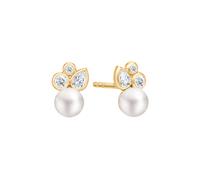 Julie Sandlau Tasha Earrings 22 ct. Goldplated Silver ST310GDWHPLCZ - Woman - 925 Sterling Silver Gold