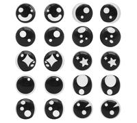 Julie Wang 10mm 100 pcs Mixed Cartoon Animal Glass Eyes Flatback Cabs for Clay Sculptures Props Masks Fursuits Fantansy Art Crafts Taxidermy Supplies