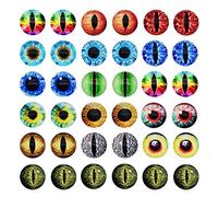 Julie Wang 12MM 60PCS Dragon Eyes Glass Cabochon Eye for Clay Models Making Sculptures Props Craft DIY Findings Jewelry DIY Accessory