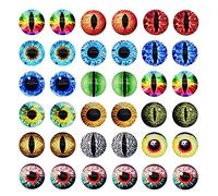 Julie Wang 15MM 40PCS Dragon Eyes Glass Cabochon Eye for Adults Clay Models Making Sculptures Props Craft DIY Findings Jewelry DIY Accessory