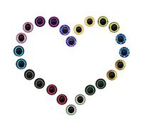 Julie Wang 20 Pairs Mixed Glass Eyes Owl Unicorn Animal Eye Pupil for Craft Making DIY Flatback Dome Glass (20mm)