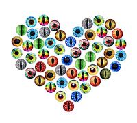 Julie Wang 20MM 40PCS Dragon Eyes Glass Cabochon Eye for Clay Models Making Sculptures Props Craft DIY Findings Jewelry DIY Accessory