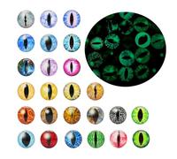 Julie Wang 20PCS 25MM Glow in The Dark Dragon Eyes Animal Vertical Slit Pupil Eye Glass Cabochon for Sculptures Props Jewelry Crafts Making