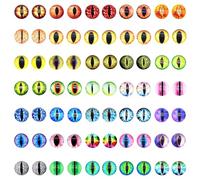 Julie Wang 20PCS 25MM Vertical Pupil Dragon Eyes Glass Cabochon for Polymer Clay Animal Models Making Sculptures Props Craft Jewelry DIY Findings