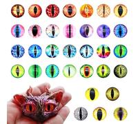 Julie Wang 20PCS 30MM Vertical Pupil Dragon Eyes Glass Cabochon for Polymer Clay Animal Models Making Sculptures Props Craft Jewelry DIY Findings