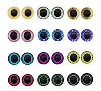 Julie Wang 20PCS Mixed Color Glass Eyes Owl Unicorn Animal Eye Pupil for Craft Making DIY Flatback Dome Glass 25mm
