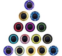 Julie Wang 40PCS Mixed Glass Eyes Owl Unicorn Animal Eye Pupil for Craft Models Making DIY Flatback Dome Glass Cabochon 15mm