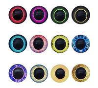 Julie Wang 50 Pairs Mixed Color Glass Eyes Cabochon Owl Unicorn Animal Eye Pupil for Craft Making DIY Flatback Dome 10mm