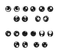 Julie Wang 8mm 100 pcs Mixed Cartoon Animal Glass Eyes Flatback Cabs for Clay Sculptures Props Masks Fursuits Fantansy Art Crafts Taxidermy Supplies