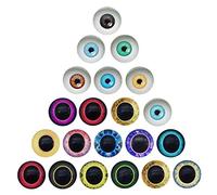 Julie Wang 8mm Mixed Colors Flat Back Glass Eyes Craft (100 Pack) Time Gem Cabochons for Making Handmade DIY Scrapbooking Embellishments Jewellery Accessories