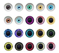 Julie Wang Pack of (x100) Mixed Colors Flat Back Glass Eyes 6mm Time Gem Cabochons for DIY Making Handmade Craft Scrapbooking Jewellery Making Accessories