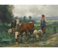 Julien Dupré: A Shepherdess with her Flock