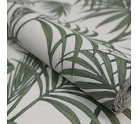 Julien Macdonald Honolulu Palm Green Glitter Effect Foliage Textured Wallpaper