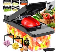 Julienner Mandolin Vegetable Chopper Multi-Slicer Onion Chopper Food Chopper Dicer for Slicing Fruit Vegetables - Black