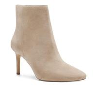 Juliet Holy Womens Ankle Boots Pointed Toe Side Zipper Heeled Booties Party Dress Stiletto Boots, Beige, 8 UK